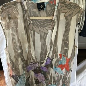 JUST CAVALLI men’s pullover sheer sleeveless tunic.